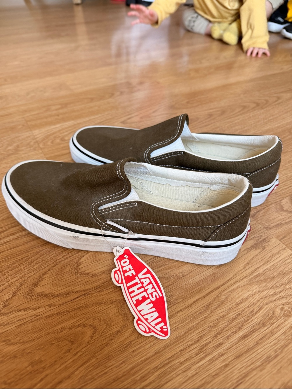 Vans Classic Slip-On Sneakers in Olive Green